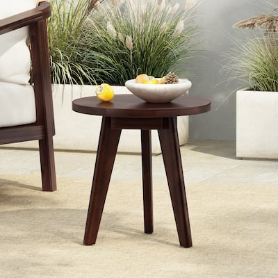 Mid-Century Modern Design Acacia Wood Side Table