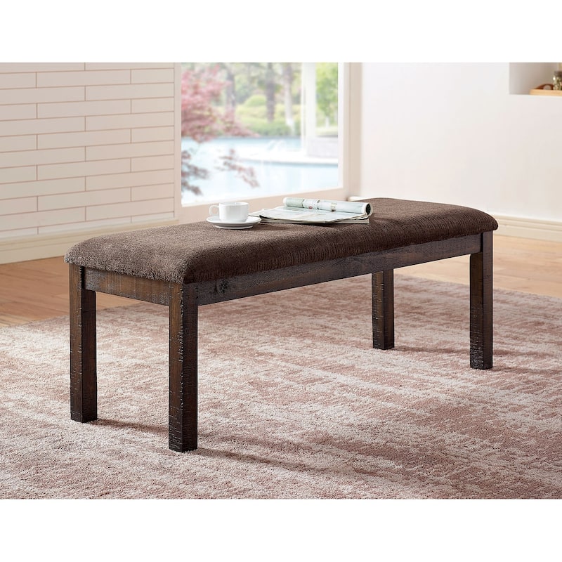 Classic Elegant Design Wooden 1pc Bench Only Dining Room Upholstered Seat Walnut Finish Bench