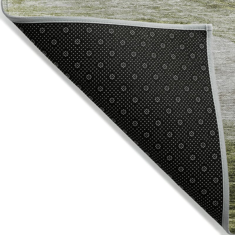 Machine Washable Indoor/ Outdoor Contemporary Waves Chantille Rug
