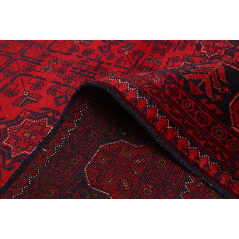 ECARPETGALLERY Hand-knotted Finest Khal Mohammadi Red Wool Rug - 4'2 x 5'10