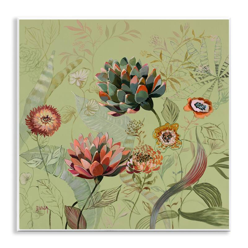 Stupell Traditional Vintage Foliage Wall Plaque Art Design By Dusza - 12 x 12
