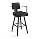 Option Charcoal Black Faux Leather / Black Metal