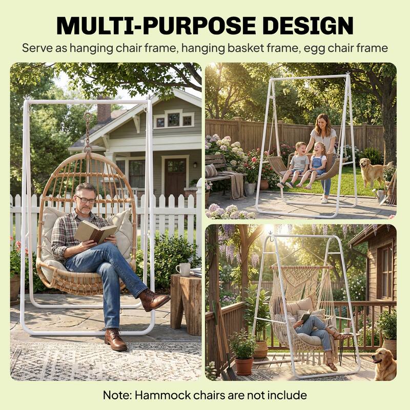 Outsunny Hammock Chair Stand Only, Hanging Chair Stand, Heavy Duty Solid Steel A-Frame Construction for Hanging Hammock