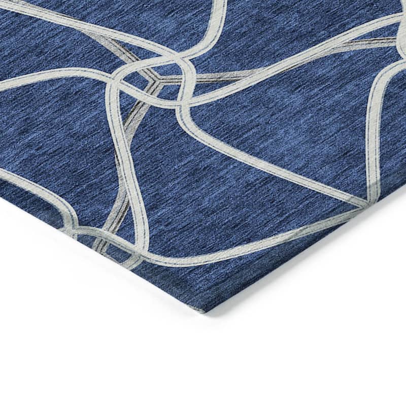 HomeRoots Geometric Contemporary Rectangle Outdoor Rug