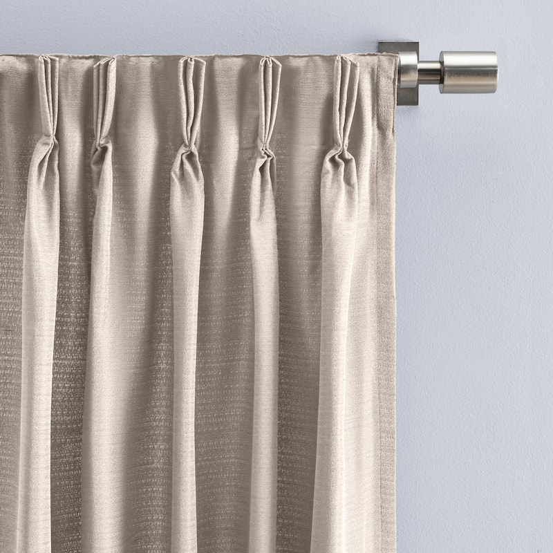 Premium Grasscloth Sheen Pinch Pleat w Back Tab Patio Curtain Panel
