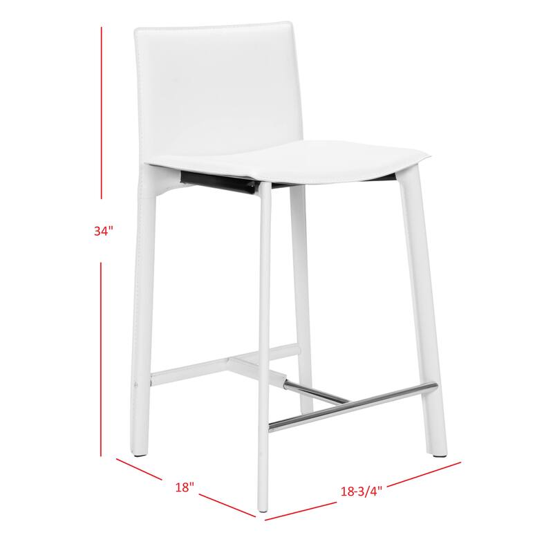 SAFAVIEH Jacquelyn 25-inch Faux Leather Counter Stool (Set of 2) - 18.7" W x 19.7" L x 34.2" H - 19Wx20Dx34H