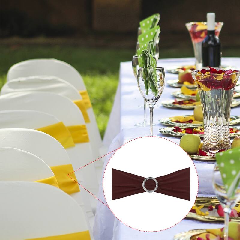 14"x5" Stretch Chair Sashes Bows Chair Bands Sash with Buckle