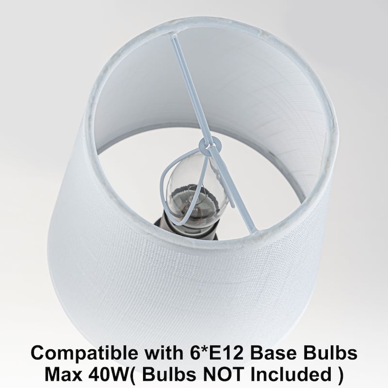 Starsky 6 - Light Dimmable Classic / Traditional Chandelier With White Linen Shades