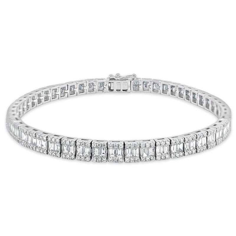 Joelle Collection Diamond Baguette & Round Cut Bracelet 14K Gold 4.40 Cttw ~ s Diamond Bracelet