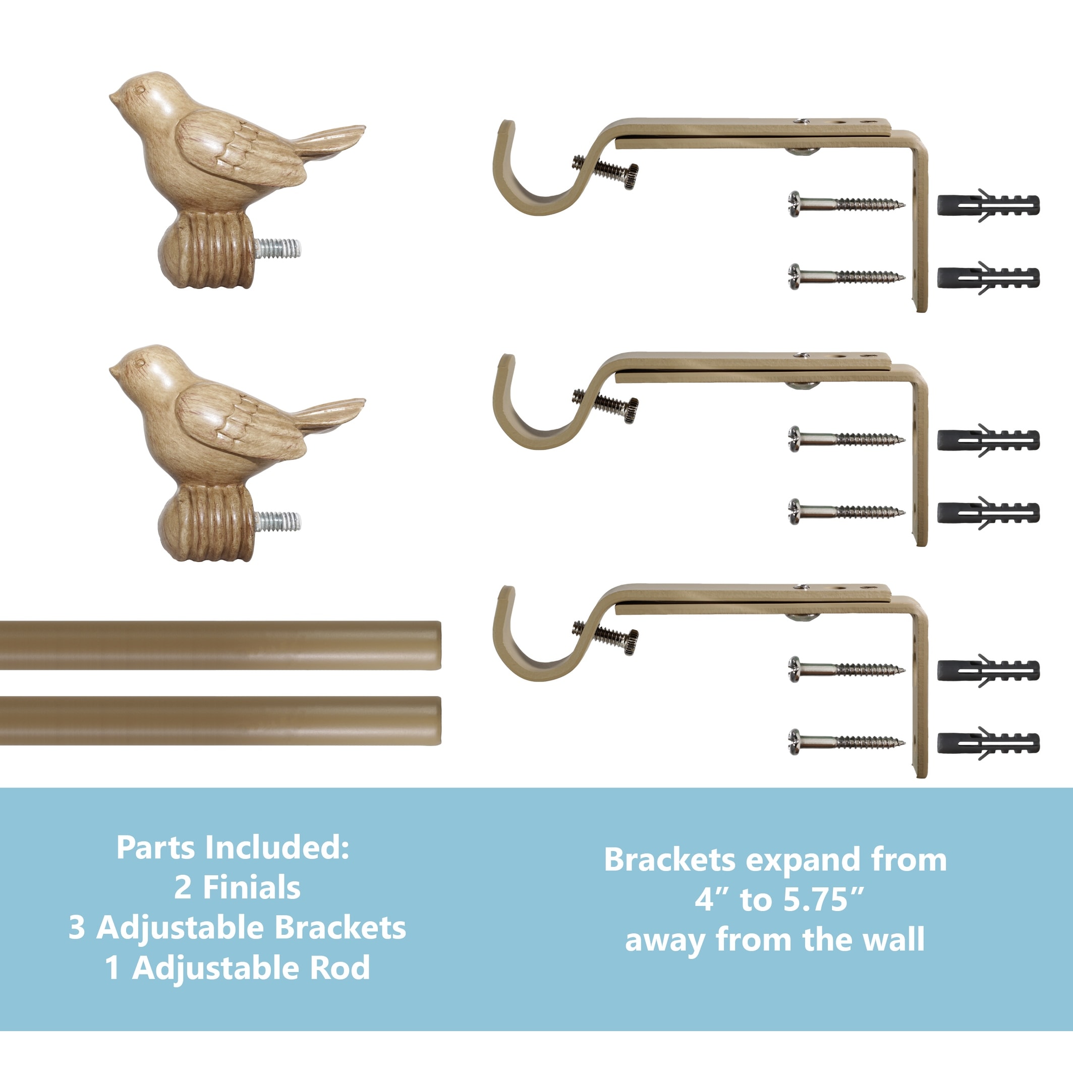 Cute Bird Finial Adjustable Decorative Designer Curtain Rod - On Sale - Overstock - 32337472 Cute Bird Finial Adjustable Decorative Designer Curtain Rod - On Sale - Overstock - 32337472