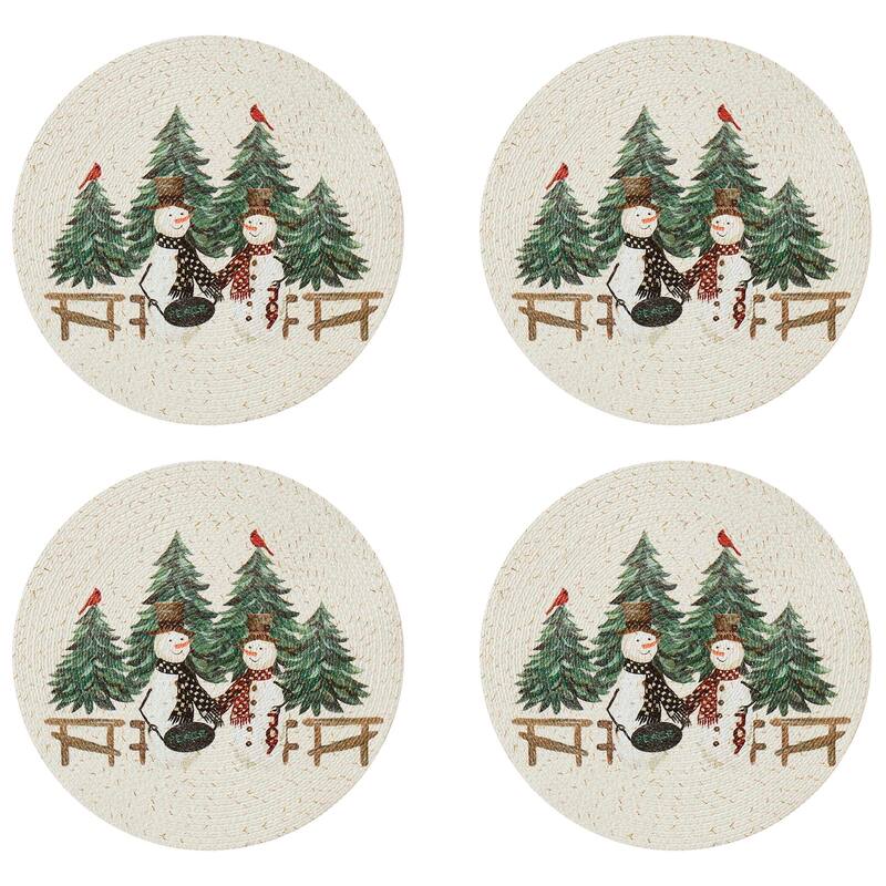Avanti Country Snowman Set of 4 Round Placemats