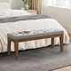 preview thumbnail 42 of 57, Button-Tufted Bench for End of Bed, Entryway Bench Beige/ Black/ Brown Solid Wood, Leather, Fabric 44-inch