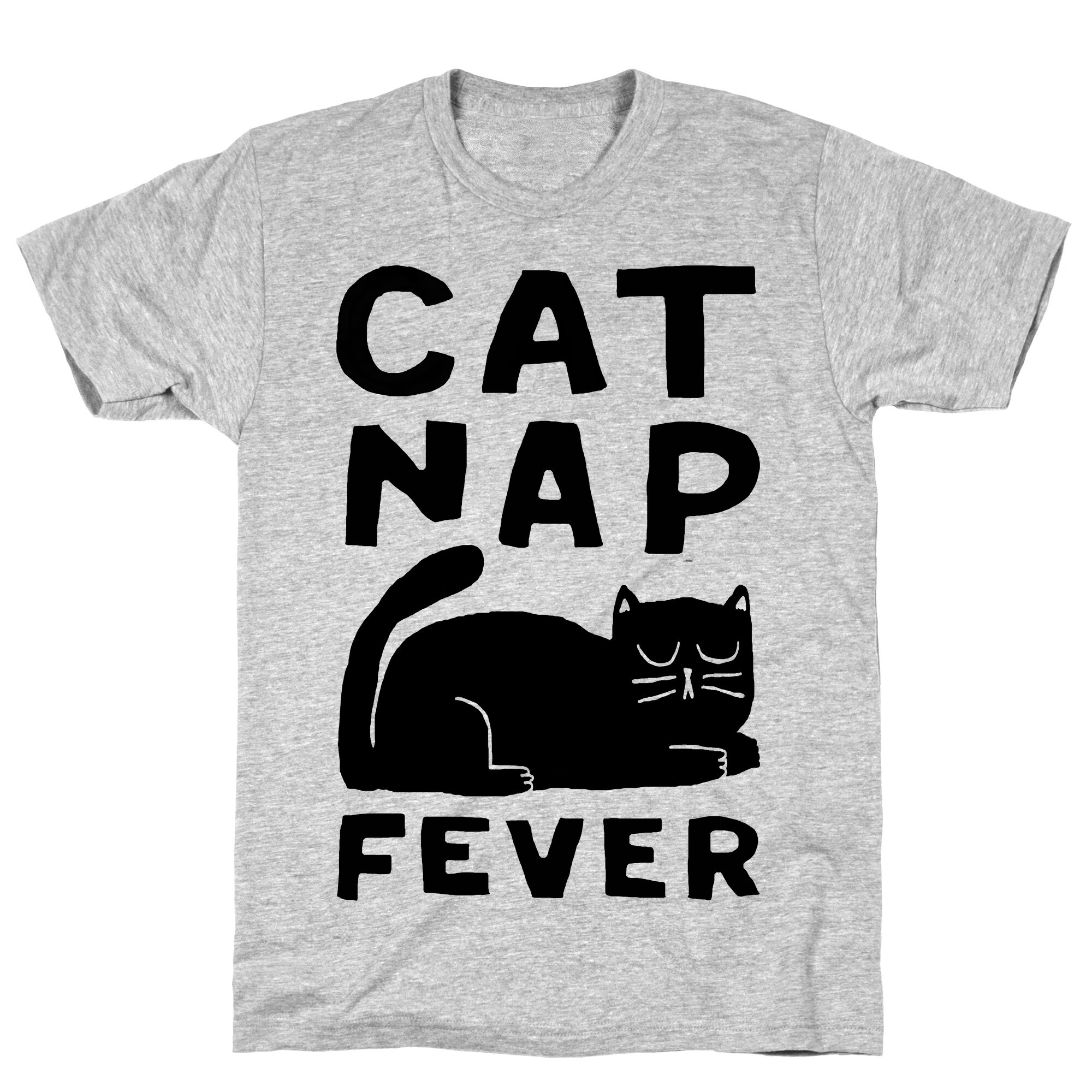 Shop Lookhuman Cat Nap Fever Athletic Gray Men S Cotton Tee