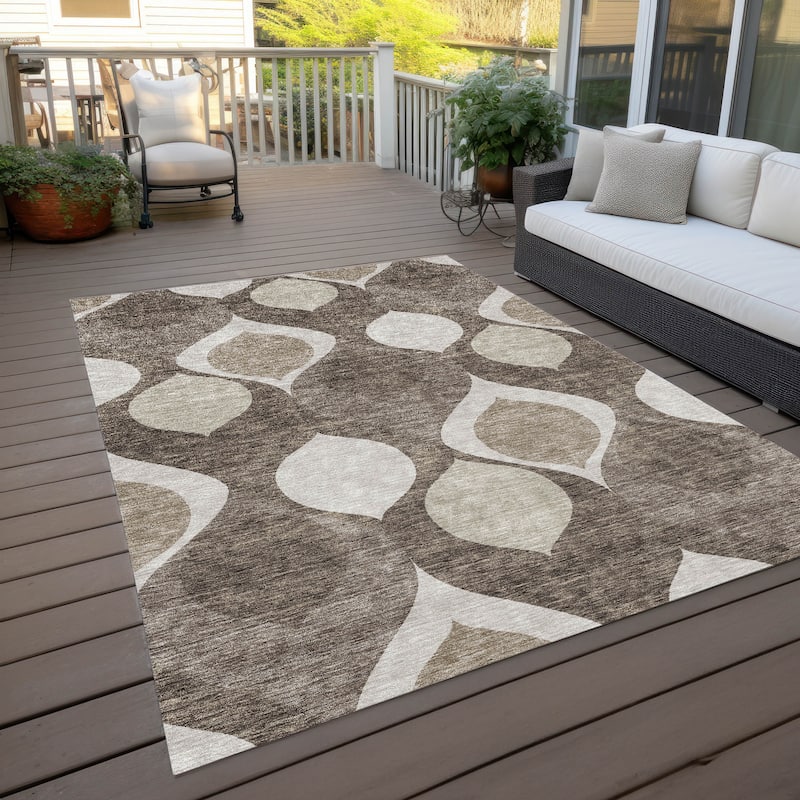 Machine Washable Indoor/ Outdoor Chantille Geo Contemporary Rug