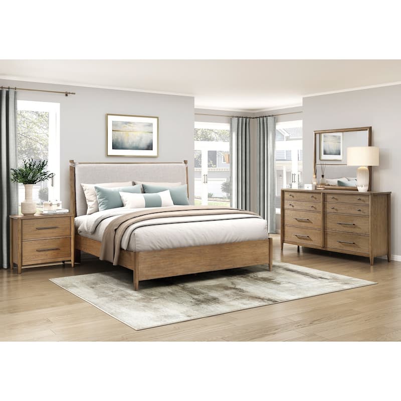 Bedroom Furniture Sets Brown Finish Platform Bed
