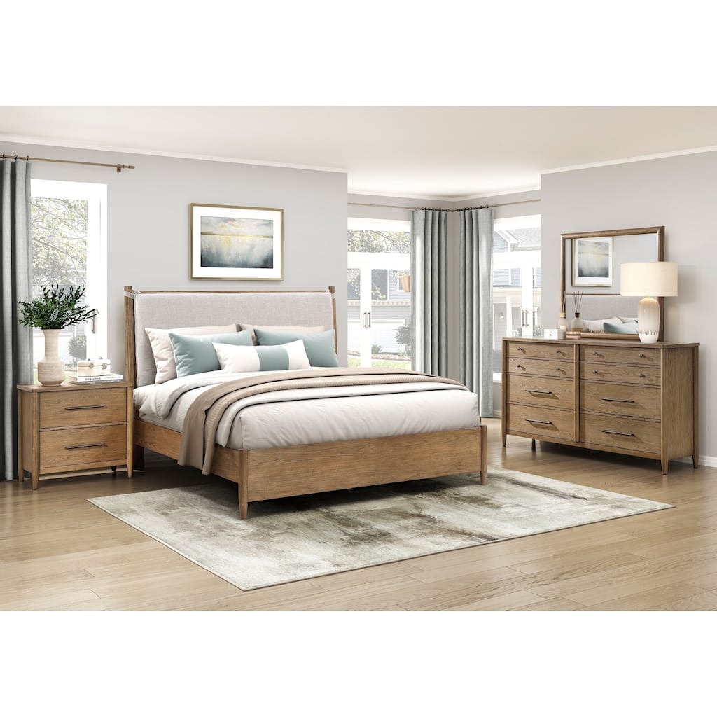 Bedroom Furniture Sets Brown Finish Platform Bed