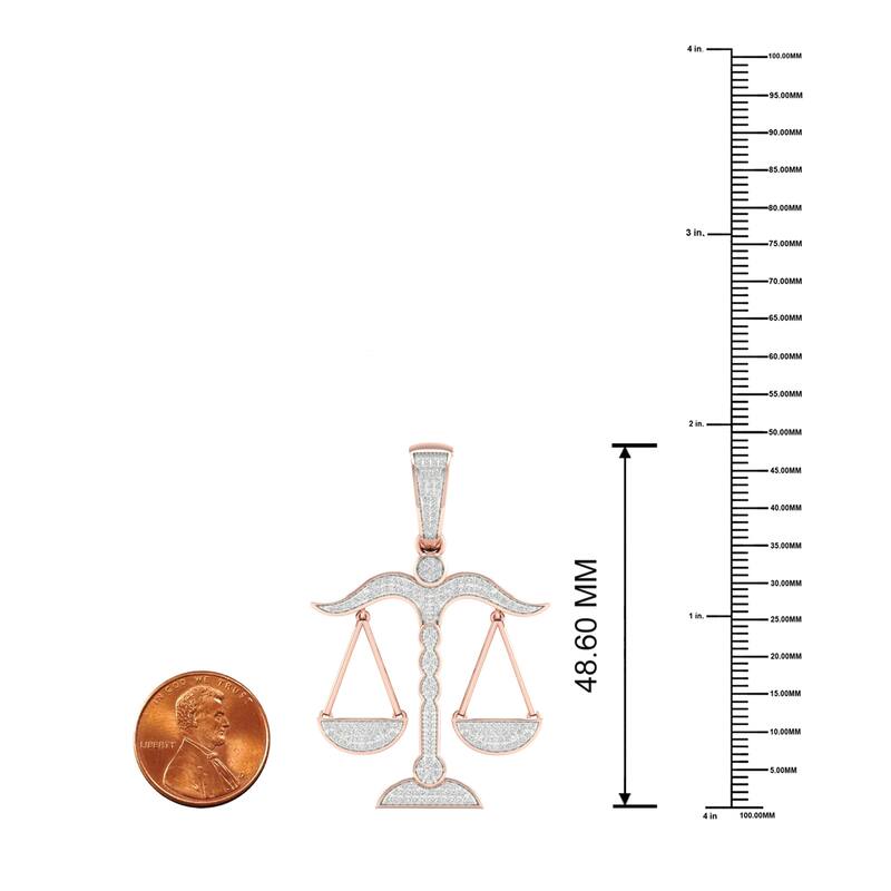 1/2ct TDW Diamond Scales of Justice Pendant in 10k Gold for Men
