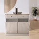 preview thumbnail 6 of 8, Lucinda Two-Compartment Tilt-Out Laundry Trash Cabinet 39.37 x 13.78 x 35.34 inch - White