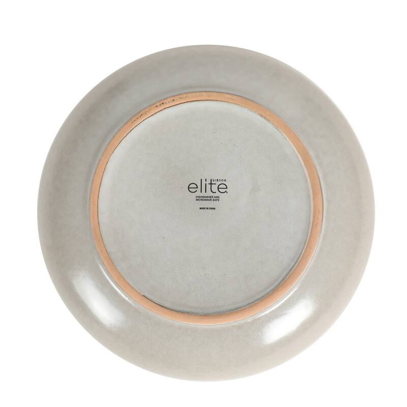 Gibson Elite Beckett 4-Piece Dinner Bowl Set - Reactive Glaze Stoneware - Shallow Pasta Bowls