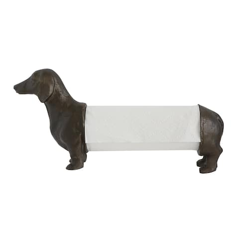 Antiqued Bronze Dachshund Dog Paper Towel Holder
