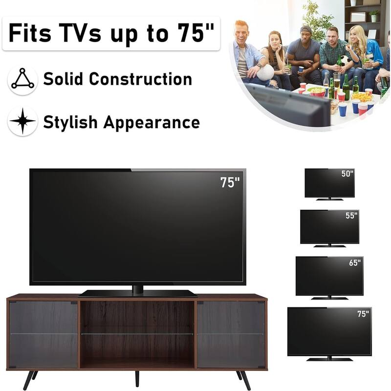 Modern TV Stand for TVs up to 75 Inch with LED Lights