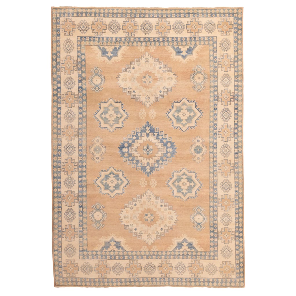 ECARPETGALLERY Hand-knotted Finest Ghazni Tan Wool Rug - 8'0 x 11'6