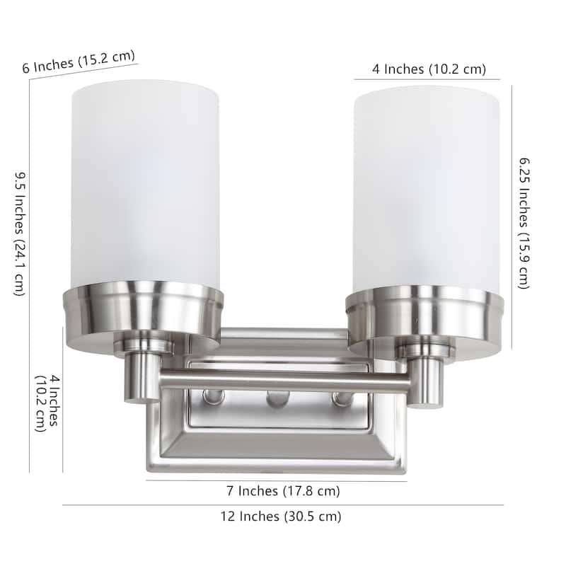 SAFAVIEH Lighting Kylan Two Light Sconce - Nickel - 12"x6"x9.5"
