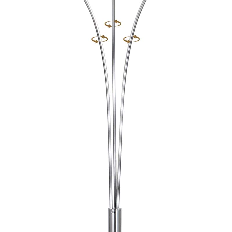 Brio 90" 3-Light Modern Crystal Arc Floor Lamp - 85