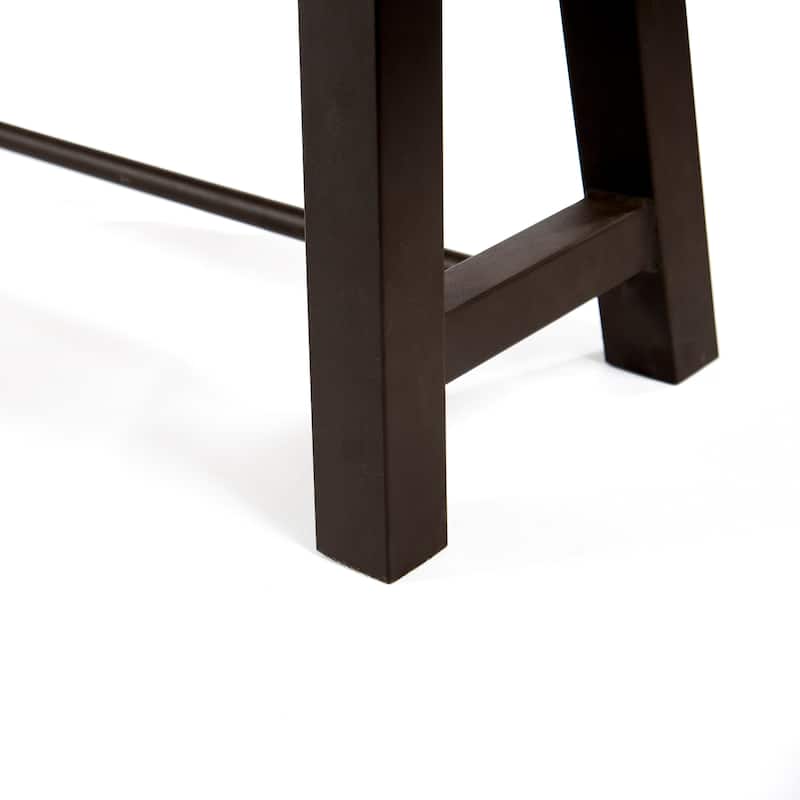 Roomfitters Outdoor Acacia Wood Bench with Black Metal Legs, Patio Dining or Garden Seating, Teak