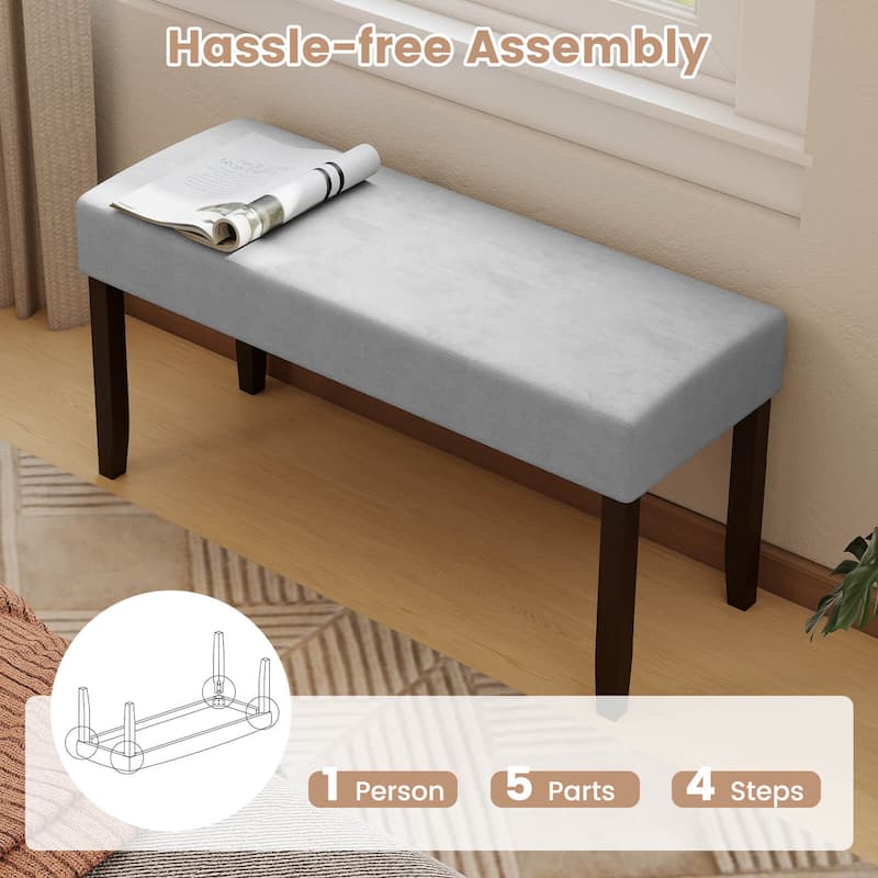 Costway 1/2 PCS Upholstered Entryway Bench with Padded Seat Solid