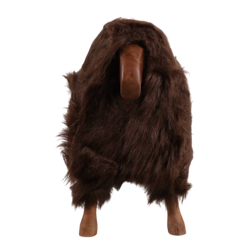 Fabric Wood Figurine with Casual Style and Decorative Wooden Accent