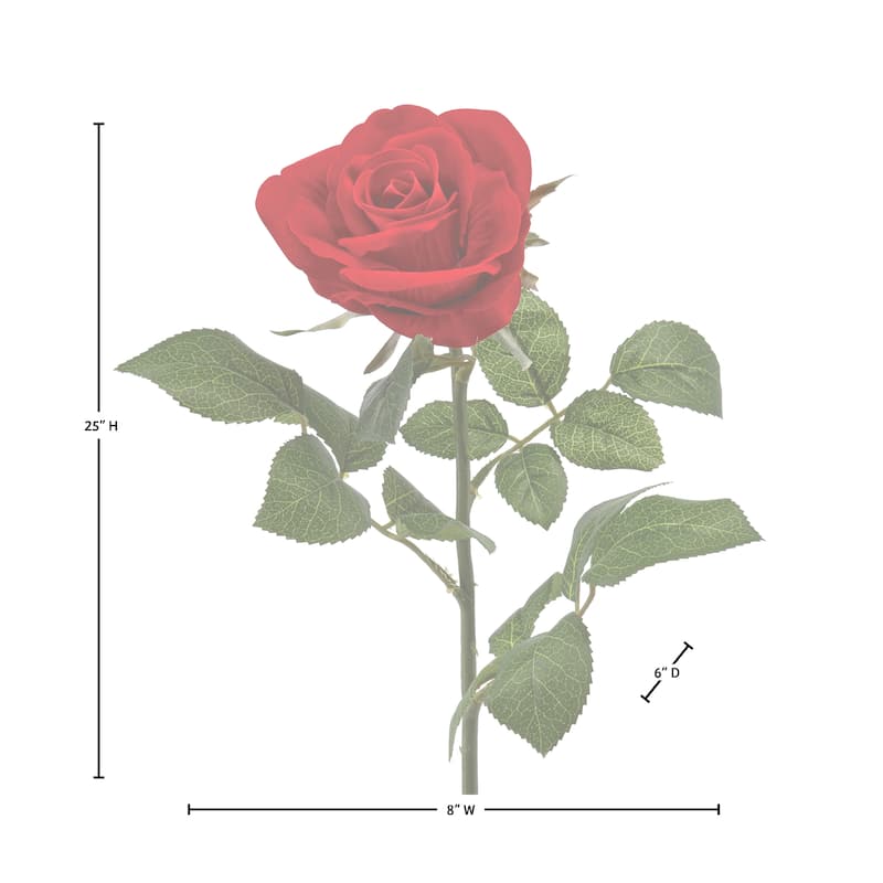 25" Velvet Rose Stem