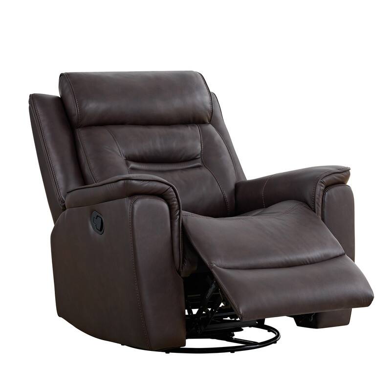 Spruce & Spring Alexis Swivel Manual Recliner Faux Leather Glider Recliner