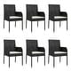 preview thumbnail 30 of 91, vidaXL 3 Piece Patio Dining Set with Cushions Black Poly Rattan - 18.9" x 21.7" x 34.6"