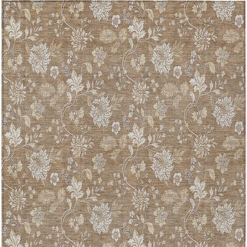 HomeRoots Floral Transitional Rectangle Outdoor Rug