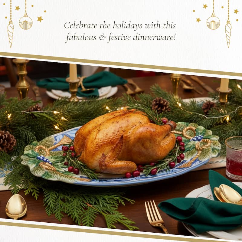 Fitz and Floyd Holiday Home Large Platter - 17" x 10.25"