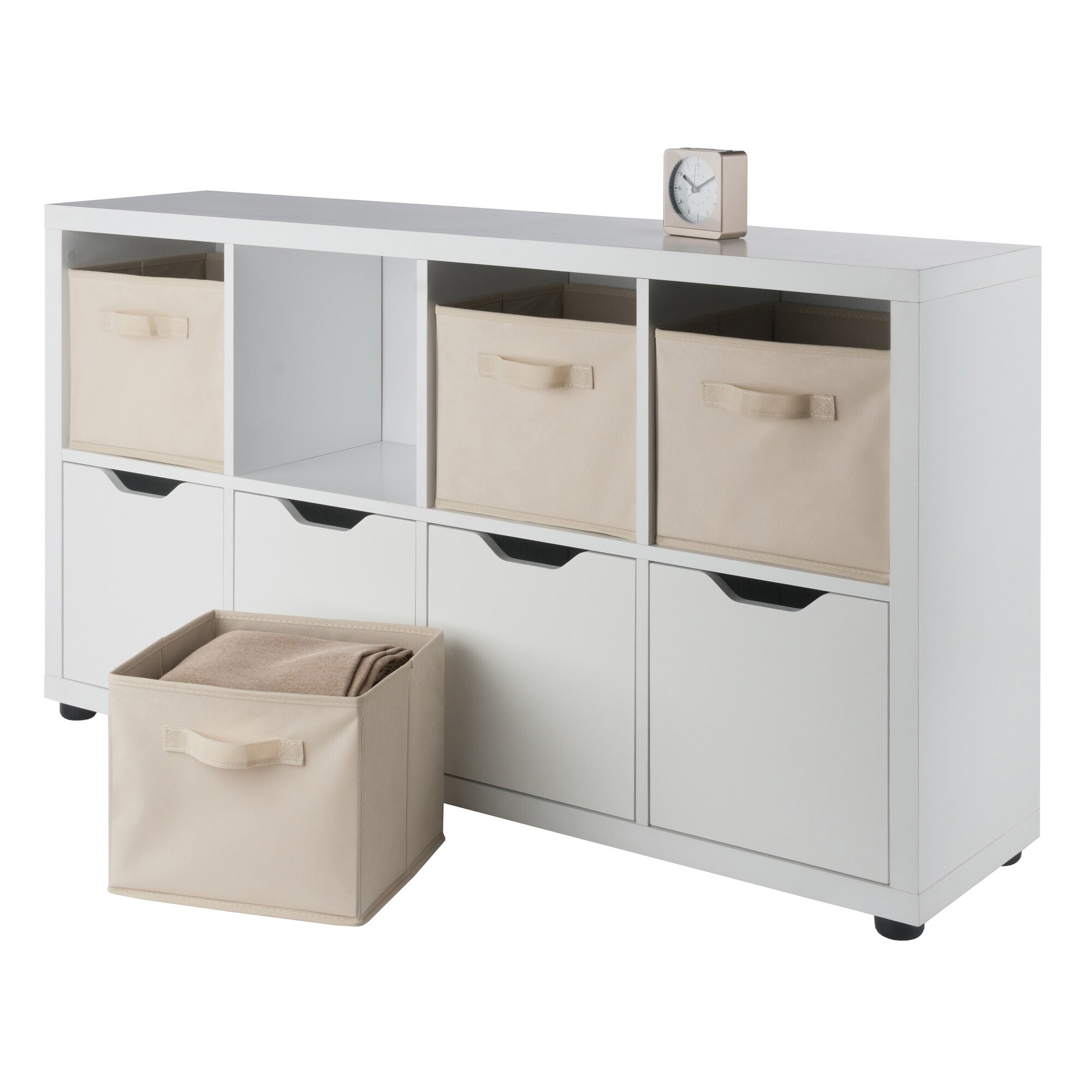 Julia 2x4 Storage 5-Pc Cabinet Set, Beige & White - Bed Bath