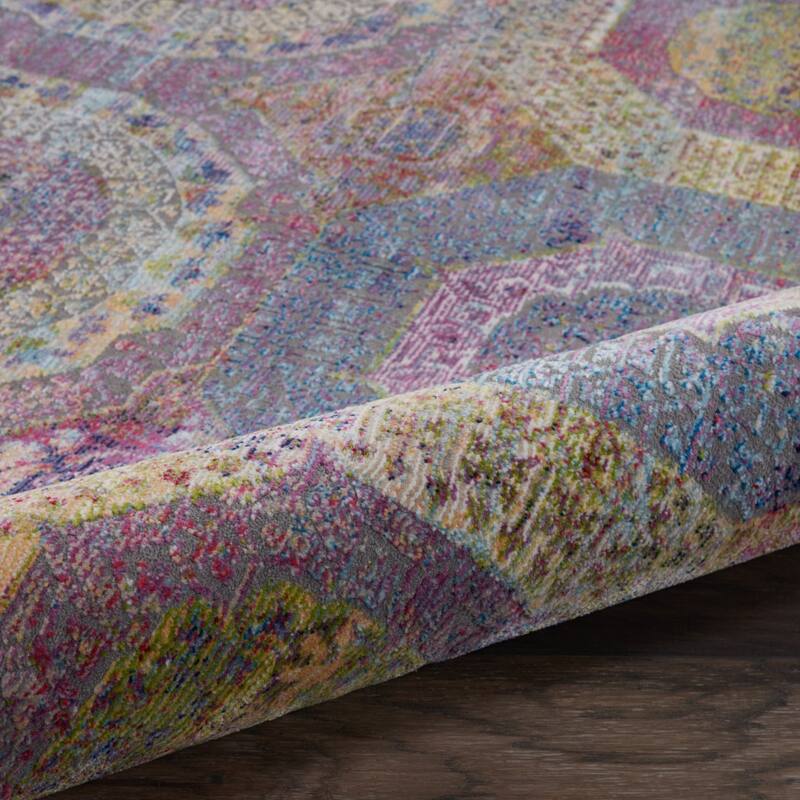 Hodis Power Loomed Distressed Geometric Modern Non Skid Area Rug By HomeRoots - 72' X '72' X '0.5