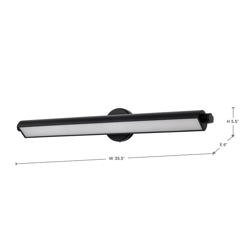Auden 36 Inch LED Vanity 3 CCT Selectable Black Finish Acrylic Lens