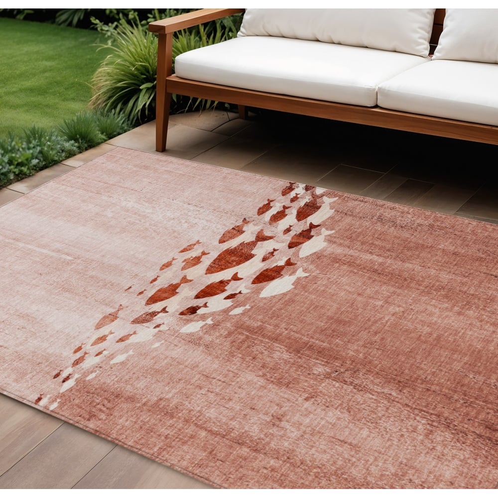 HomeRoots Nautical Transitional Rectangle Outdoor Rug