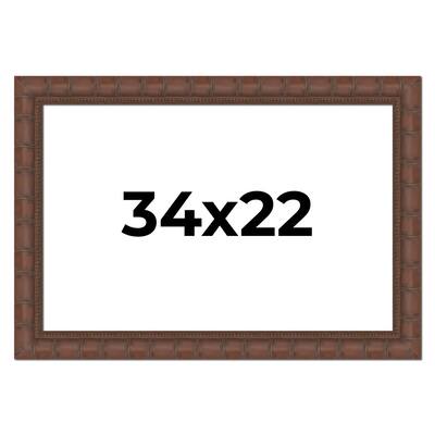 34x22 Frame Pewter Solid Wood Picture Frame Width 1.625 Inches | Interior Frame Depth 0.6875 Inches