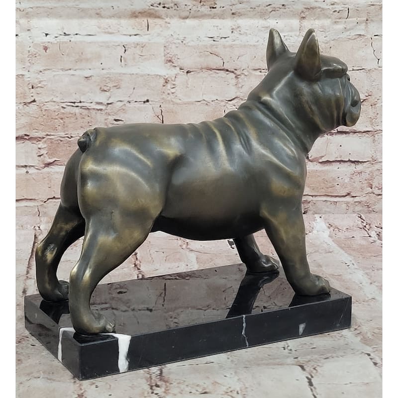 Bronze Imitative BullImitative dog Sculpture On Marble Base – Imitative Dog Lover Gift Decor