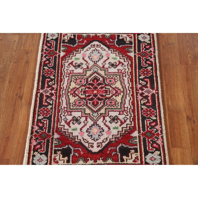 Heriz Serapi Oriental Rug Hand-Knotted Wool Carpet - 2'0"x 3'0"