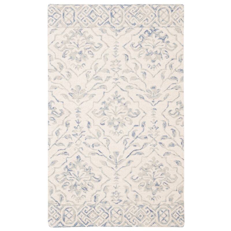 SAFAVIEH Handmade Dip Dye Nicki Floral Wool Rug - 2' x 3' - Light Blue/Ivory