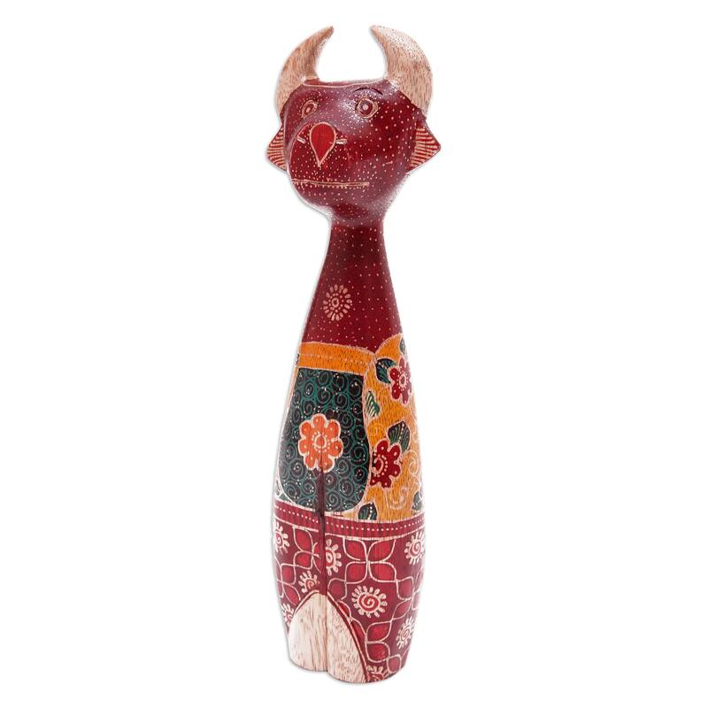 Novica Handmade Unique Deer Wood Sculpture