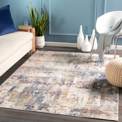 Artistic Weavers Micah Modern Rust, Navy, and Aqua Abstract Area Rug
