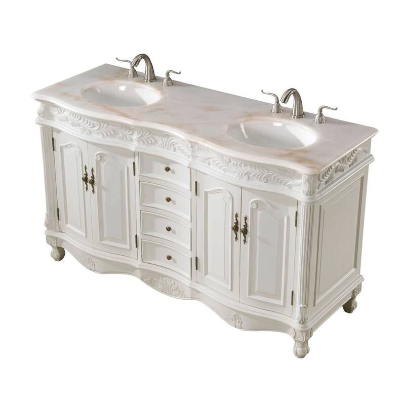 Elegant Lighting VF-1049 Windsor 60" Free Standing Double Basin Vanity