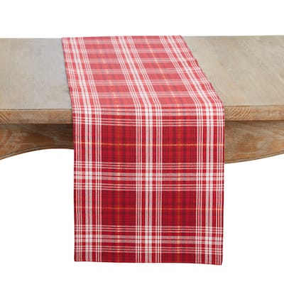 Recycled Plaid Table Runner - 13"x72"