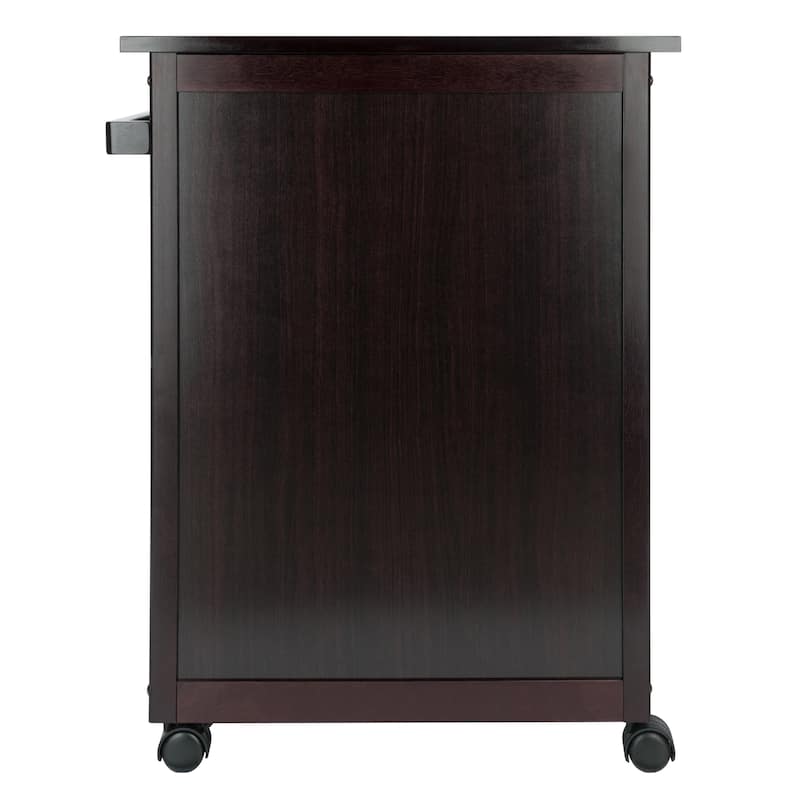 Savannah Utility Kitchen Cart, Espresso - 26.89 x 17.72 x 34.02 inches
