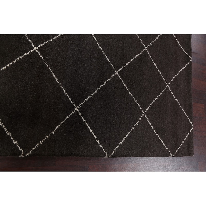 Trellis Modern Moroccan Oriental Area Rug Hand-knotted Wool Carpet - 5'4" x 6'4"